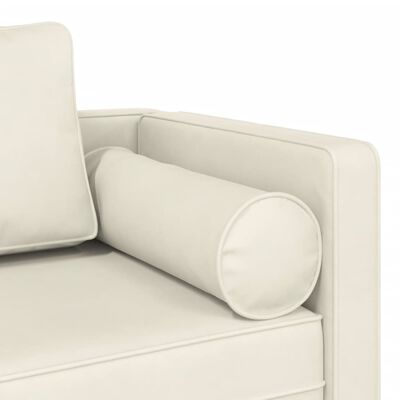 vidaXL Chaiselongue mit Kissen Creme Samt