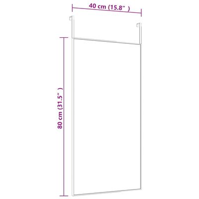 vidaXL Türspiegel Schwarz 40x80 cm Glas und Aluminium