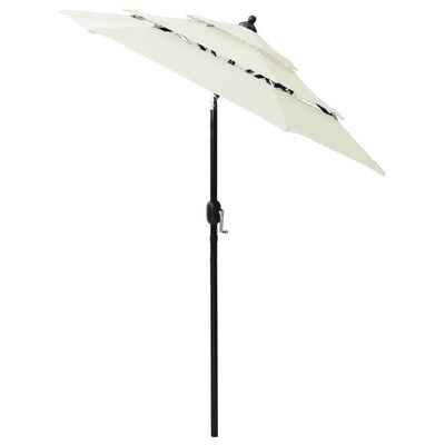 vidaXL Sonnenschirm mit Aluminium-Mast 3-lagig Sandfarbe 2 m