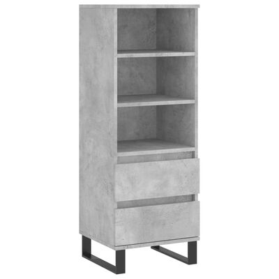 vidaXL Highboard Betongrau 40x36x110 cm Holzwerkstoff