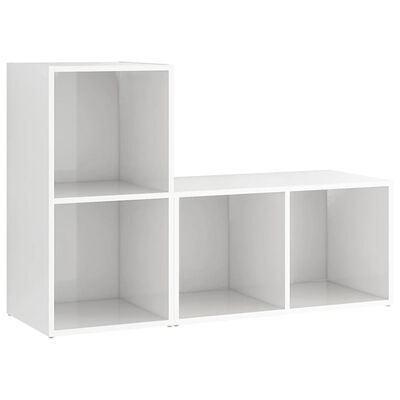 vidaXL TV-Schränke 2 Stk. Hochglanz-Weiß 72x35x36,5 cm Holzwerkstoff