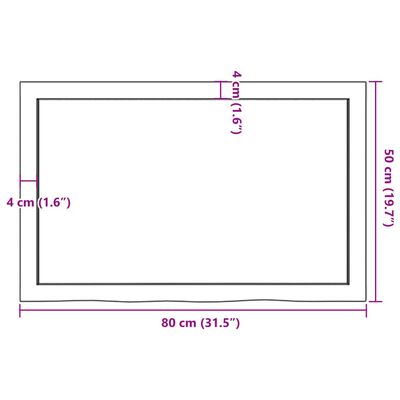 vidaXL Wandregal 80x50x(2-4) cm Massivholz Eiche Unbehandelt