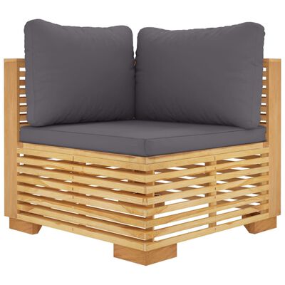 vidaXL 11-tlg. Garten-Lounge-Set mit Kissen Massivholz Teak