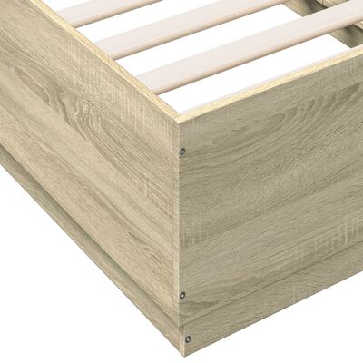 vidaXL Bettgestell mit LED Sonoma-Eiche 90x190 cm Holzwerkstoff