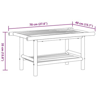 vidaXL Couchtisch 70x40x35 cm Bambus