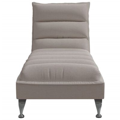 vidaXL Chaiselongue mit Kissen Taupe Stoff