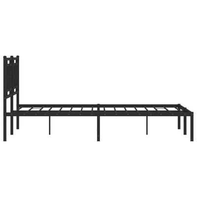 vidaXL Bettgestell mit Kopfteil Metall Schwarz 135x190 cm