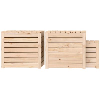 vidaXL 3-tlg. Gartenbox-Set Massivholz Kiefer