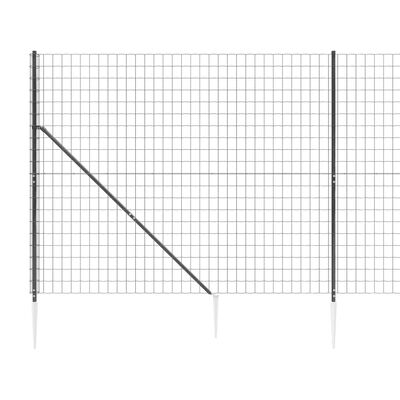 vidaXL Maschendrahtzaun mit Bodenhülsen Anthrazit 2x10 m