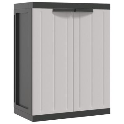 vidaXL Gartenschrank Grau und Schwarz 65x37x85 cm PP