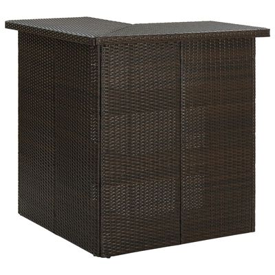 vidaXL 4-tlg. Gartenbar-Set mit Kissen Poly Rattan Braun