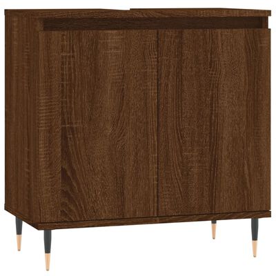 vidaXL Badschrank Braun Eichen-Optik 58x33x60 cm Holzwerkstoff