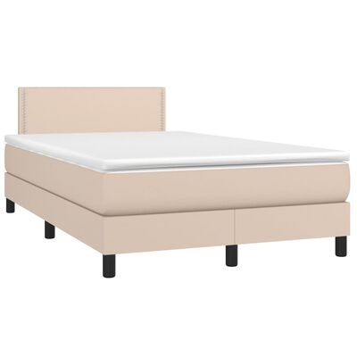 vidaXL Boxspringbett Matratze Cappuccino-Braun 120x200cm Kunstleder