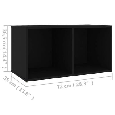 vidaXL TV-Schrank Schwarz 72x35x36,5 cm Holzwerkstoff