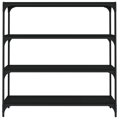 vidaXL Bücherregal Schwarz 100x33x100 cm Holzwerkstoff und Stahl