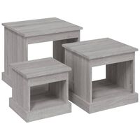 vidaXL Couchtische 3 Stk. Grau Sonoma Holzwerkstoff