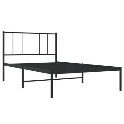 vidaXL Bettgestell mit Kopfteil Metall Schwarz 100x200 cm