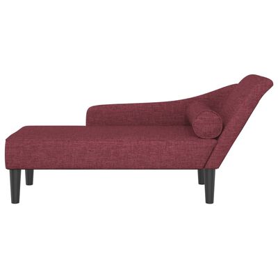 vidaXL Chaiselongue mit Kissen Weinrot Stoff