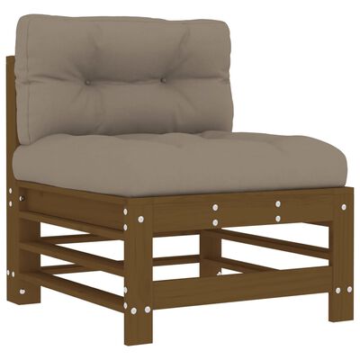 vidaXL 8-tlg. Garten-Lounge-Set mit Kissen Honigbraun Massivholz