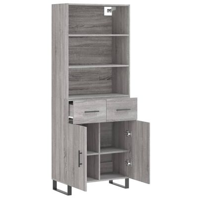 vidaXL Highboard Grau Sonoma 69,5x34x180 cm Holzwerkstoff