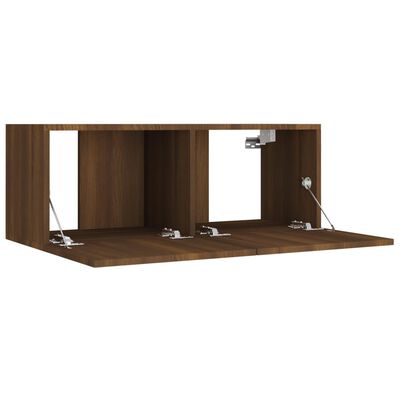 vidaXL 8-tlg. TV-Schrank-Set Braun Eichen-Optik Holzwerkstoff