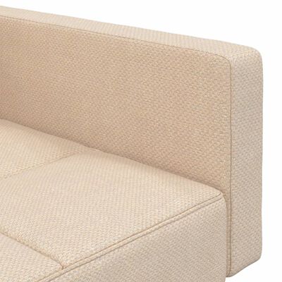 vidaXL Schlafsofa 2-Sitzer mit 2 Kissen Creme Stoff