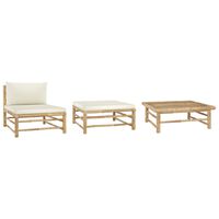 vidaXL 3-tlg. Garten-Lounge-Set mit Kissen Bambus