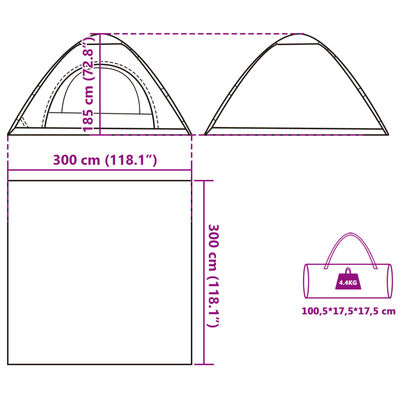 vidaXL Campingzelt 5 Personen Grau und Orange Quick Release