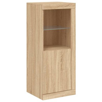 vidaXL Sideboards mit LED-Leuchten 3 Stk. Sonoma-Eiche Holzwerkstoff