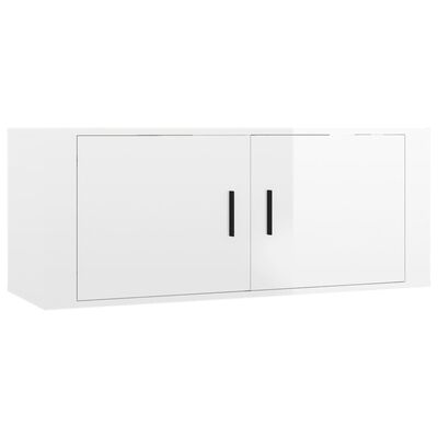 vidaXL TV-Wandschrank Hochglanz-Weiß 100x34,5x40 cm