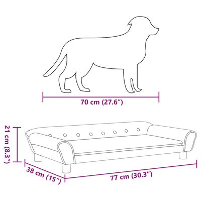 vidaXL Hundebett Rosa 100x50x21 cm Samt