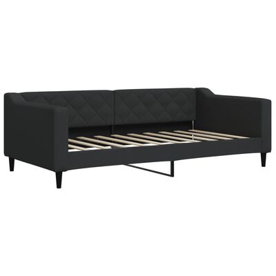 vidaXL Tagesbett Ausziehbar mit Matratzen Schwarz 90x190 cm Stoff