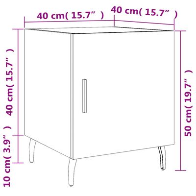 vidaXL Nachttische 2 Stk. Braun Eichen-Optik 40x40x50 cm Holzwerkstoff