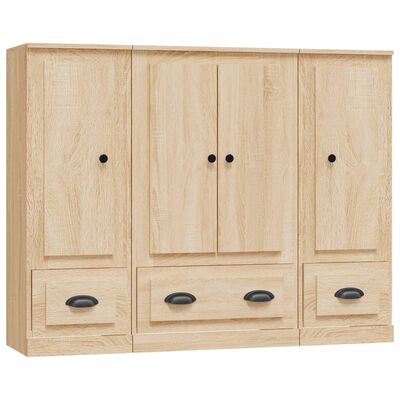 vidaXL Highboards 3 Stk. Sonoma-Eiche Holzwerkstoff