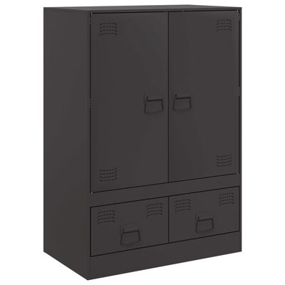 vidaXL Highboard Schwarz 67x39x95 cm Stahl