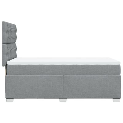 vidaXL Boxspringbett mit Matratze Hellgrau 90x200 cm Stoff