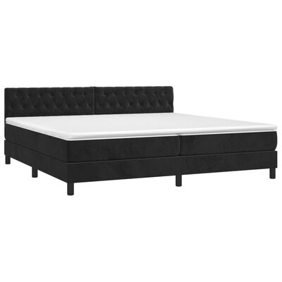 vidaXL Boxspringbett mit Matratze Schwarz 200x200 cm Samt