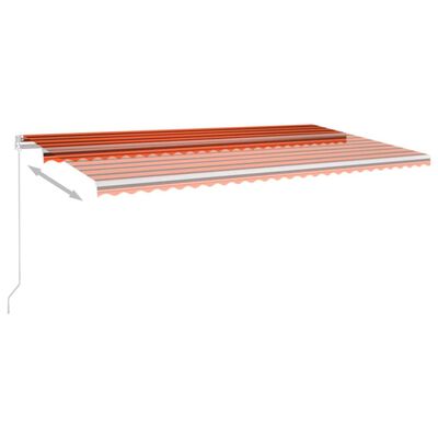 vidaXL Markise Manuell Einziehbar 600x350 cm Orange und Braun