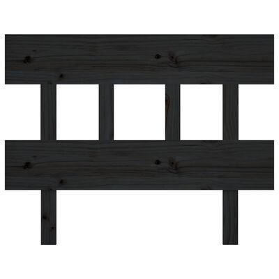 vidaXL Bett-Kopfteil Schwarz 103,5x3x81 cm Massivholz Kiefer