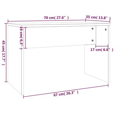 vidaXL Schminktisch-Set Braun Eichen-Optik 96x40x142 cm