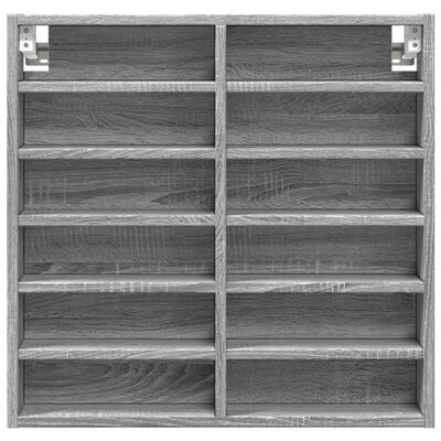 vidaXL Vitrinenschrank Grau Sonoma 60x8,5x58 cm Holzwerkstoff