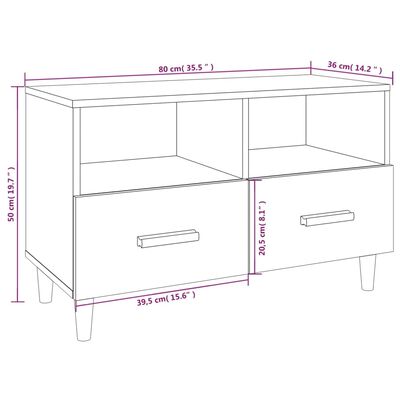 vidaXL TV-Schrank Weiß 80x36x50 cm Holzwerkstoff