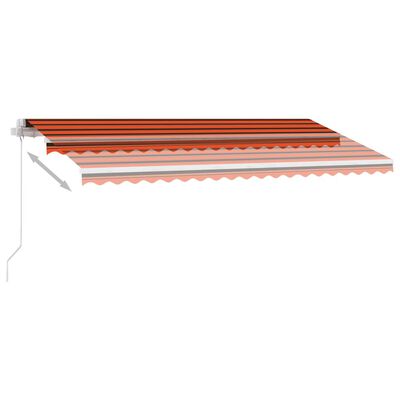 vidaXL Standmarkise Manuell Einziehbar 450x350 cm Orange/Braun