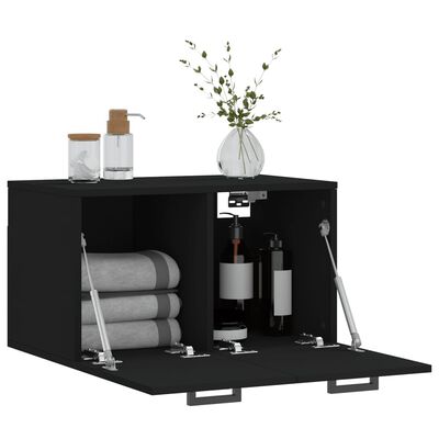 vidaXL Wandschrank Schwarz 60x36,5x35 cm Holzwerkstoff