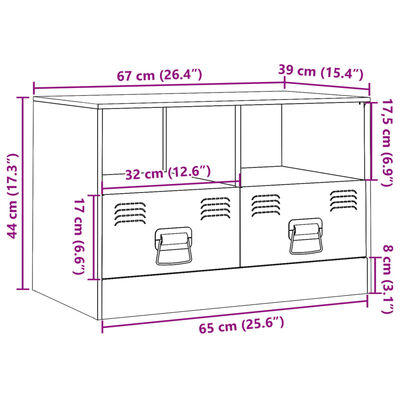 vidaXL TV-Schrank Rosa 67x39x44 cm Stahl