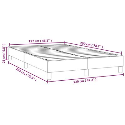 vidaXL Bettgestell ohne Matratze Creme 120x200 cm Stoff