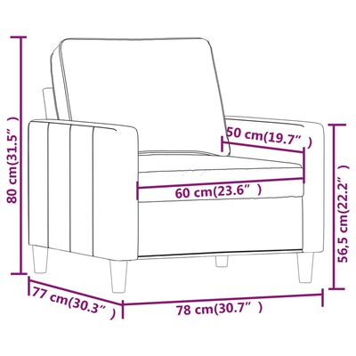 vidaXL Sessel Rosa 60 cm Samt