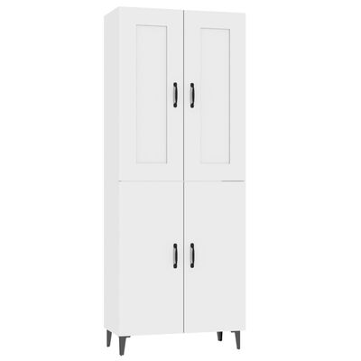 vidaXL Highboard Hochglanz-Weiß 70x34x180 cm Holzwerkstoff