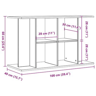 vidaXL Aquariumständer Altholz-Optik 100x40x60 cm Holzwerkstoff