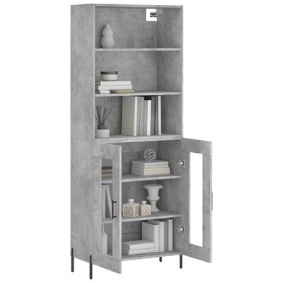 vidaXL Highboard Betongrau 69,5x34x180 cm Holzwerkstoff